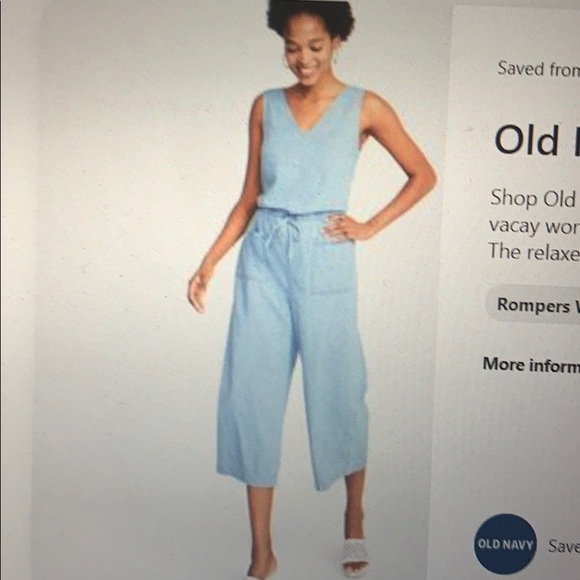 Old Navy Sleeveless V Neck Utility Denim Jumpsuit - Picture 4 of 4